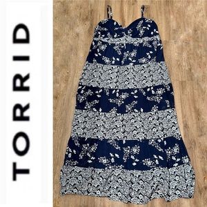 Torrid Navy Blue Floral Maxi Dress